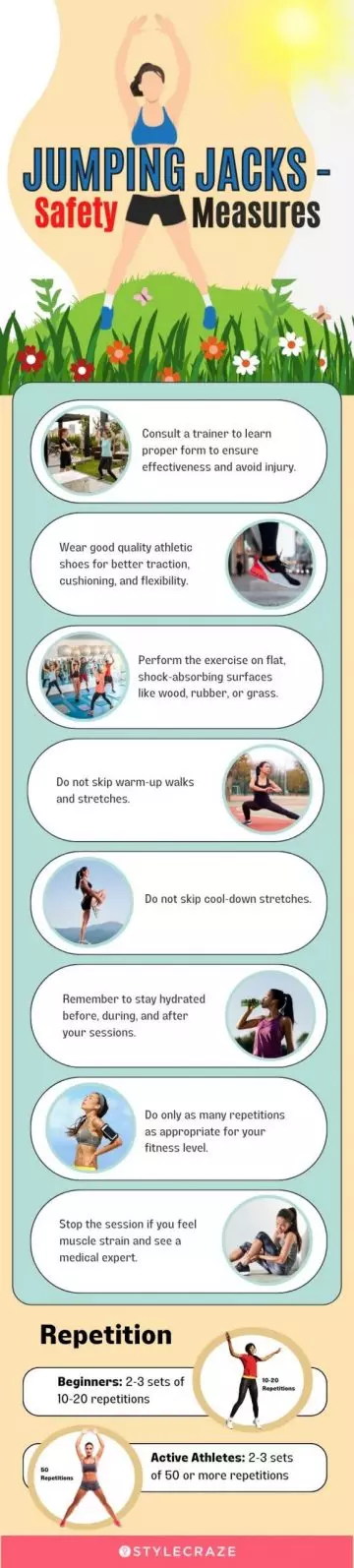 jumping jacks safety measures (infographic)