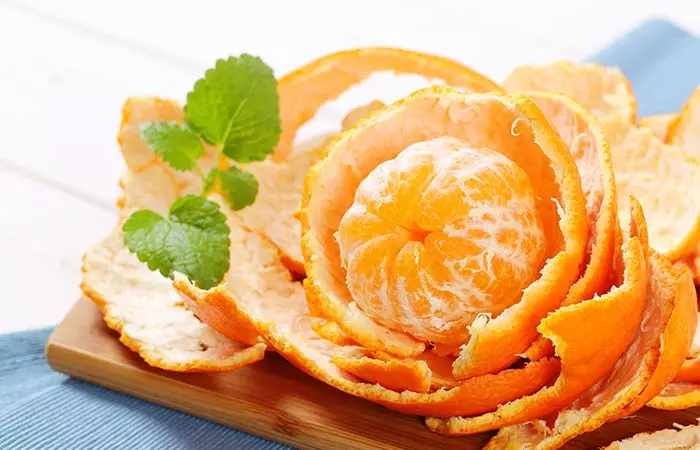 Orange peel to get naturally glowing skin