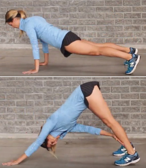 Plank toe touch for abs