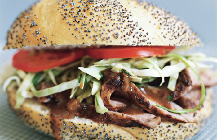Low Calorie Lunch - Pork Tenderloin Sandwiches With Cilantro Slaw