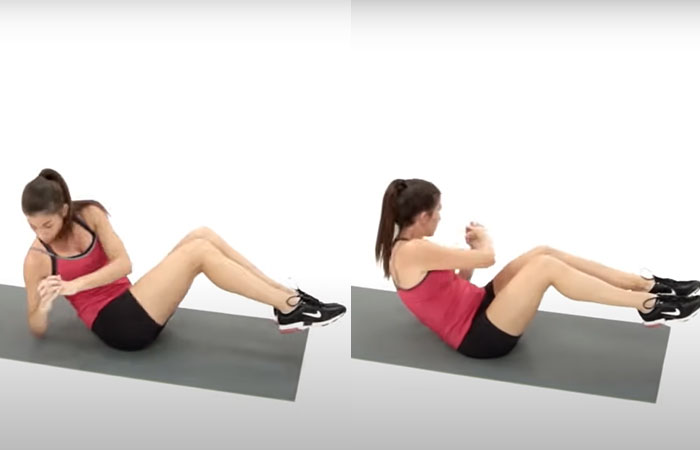 Russian twist exercise for a slim waist