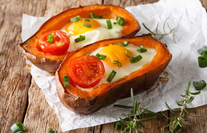 Sweet potato egg boats for weight loss