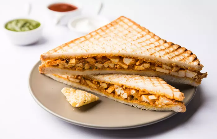 Veggie paneer sandwich Indian breakfast for kids