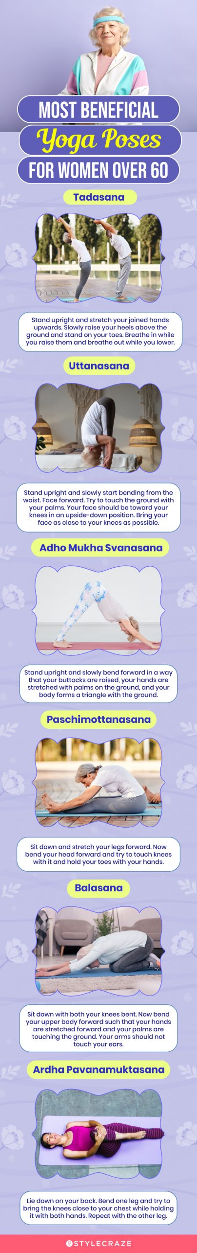 most beneficial yoga poses for women over 60 (infographic)