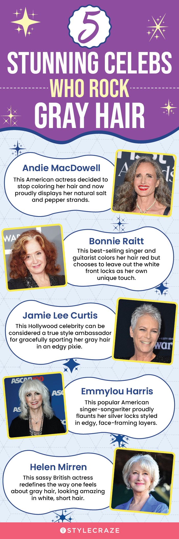 5 stunning celebs who rock gray hair (infographic)