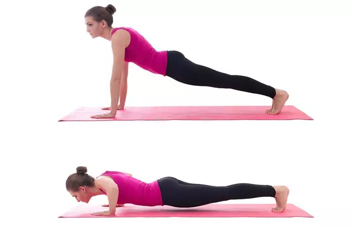 Steps of push-ups the best shoulder exercises for women