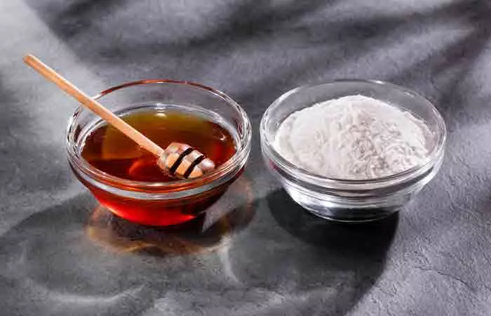 Honey and baking soda for acne