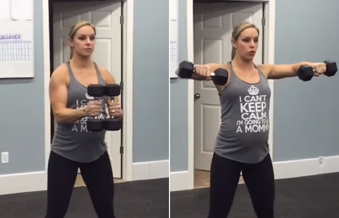 Steps of bent arm lateral raise the best shoulder exercises for women