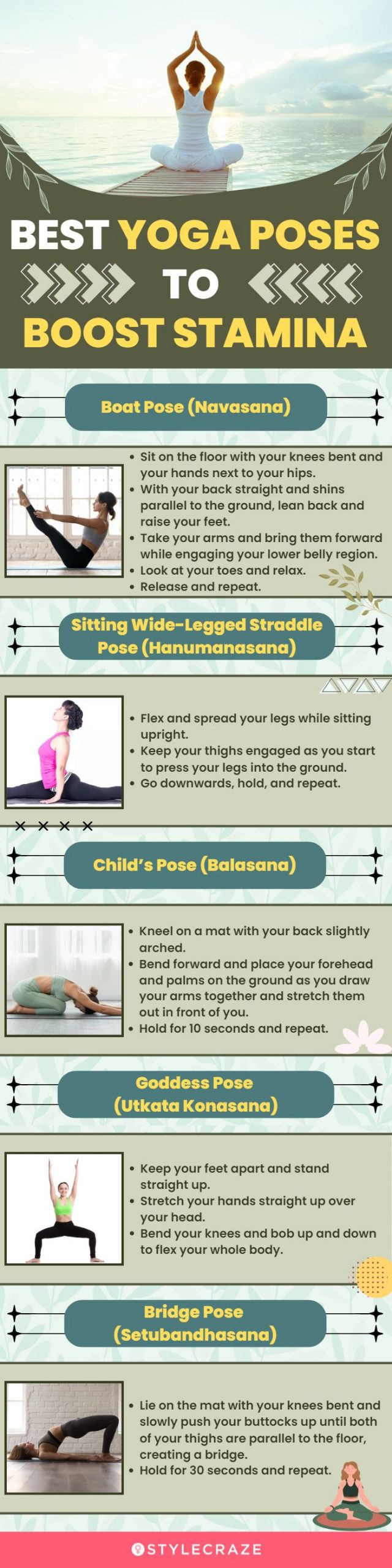 best yoga poses to boost stamina (infographic)