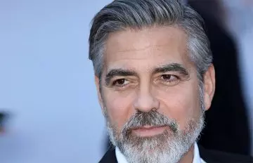 International Celebrity George Clooney with white hair