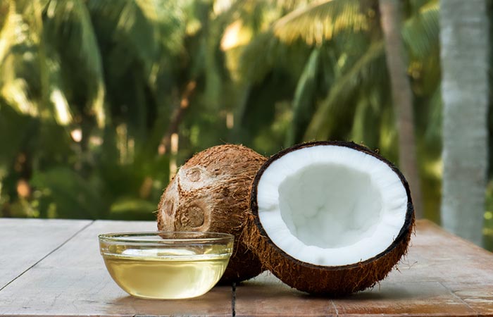 Coconut oil as a natural cleanser for clear skin.