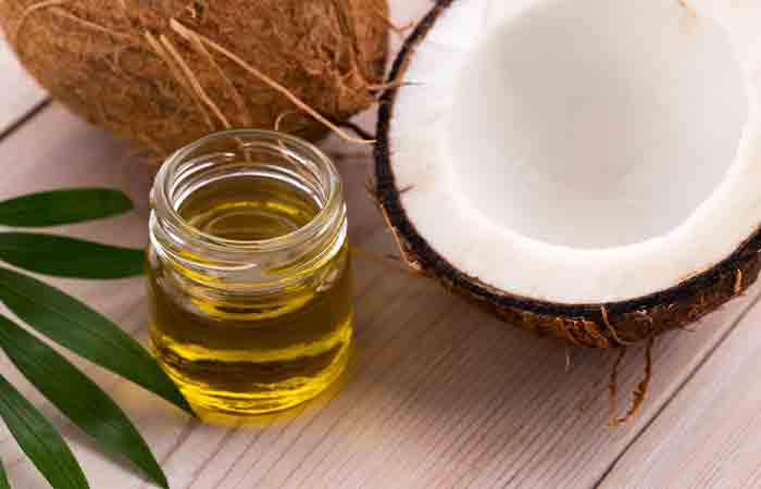 A container of coconut oil as a natural remedy for postnasal drip