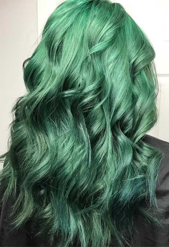 Green hair color for women with olive skin