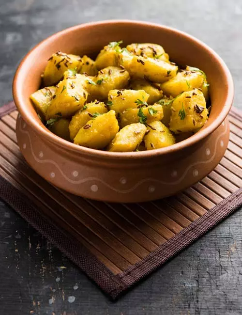 Jeera aloo is a quick Indian vegetarian dinner food