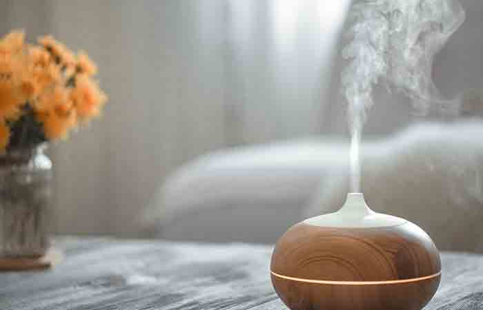A humidifier releasing vapours in the living room can help keep postnasal drip at bay