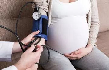 A woman with health issues during her pregnancy