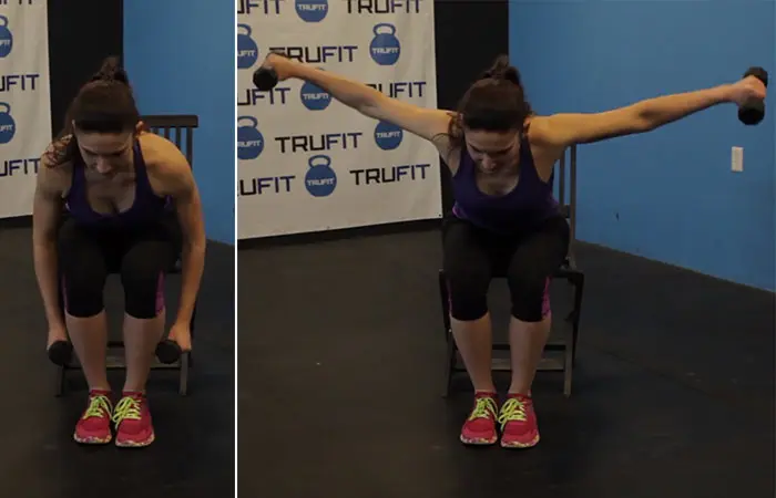 Seated bent-over rear delt raise is the best shoulder exercise for women