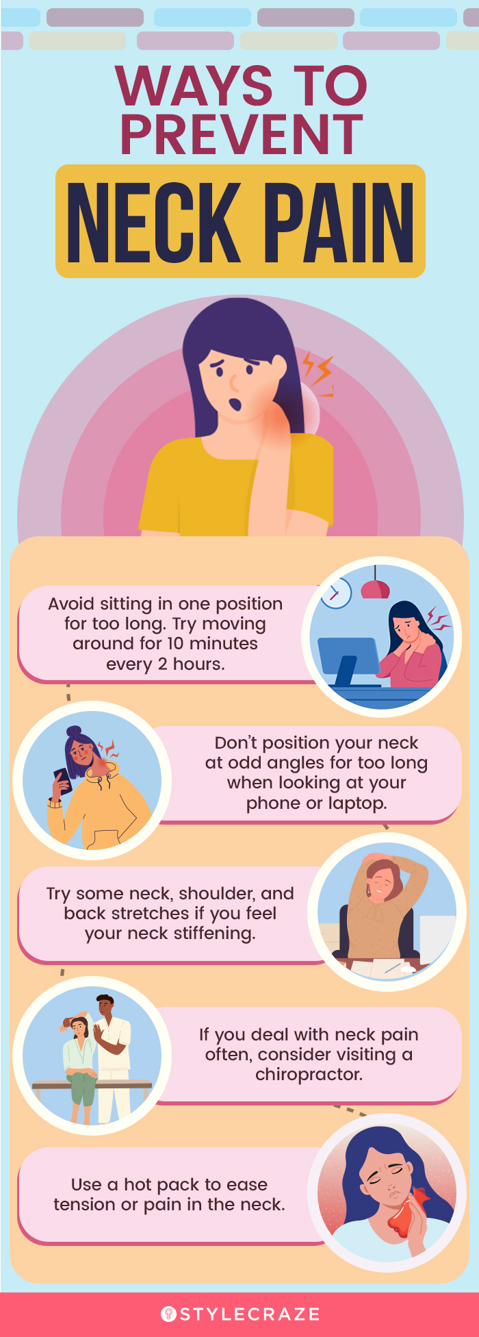 ways to prevent neck pain [infographic]
