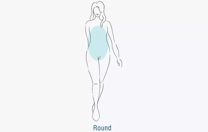 Oval body shape of women