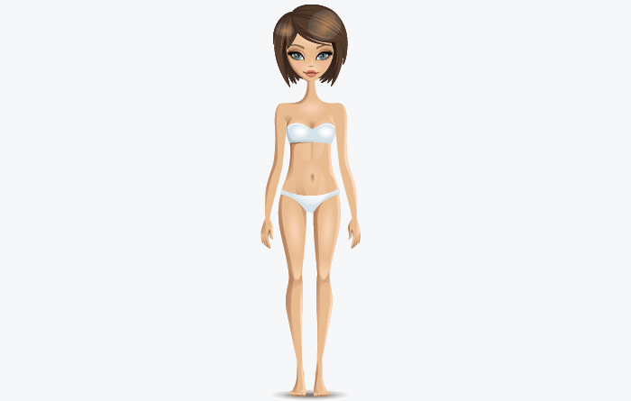 Skinny body shape of women