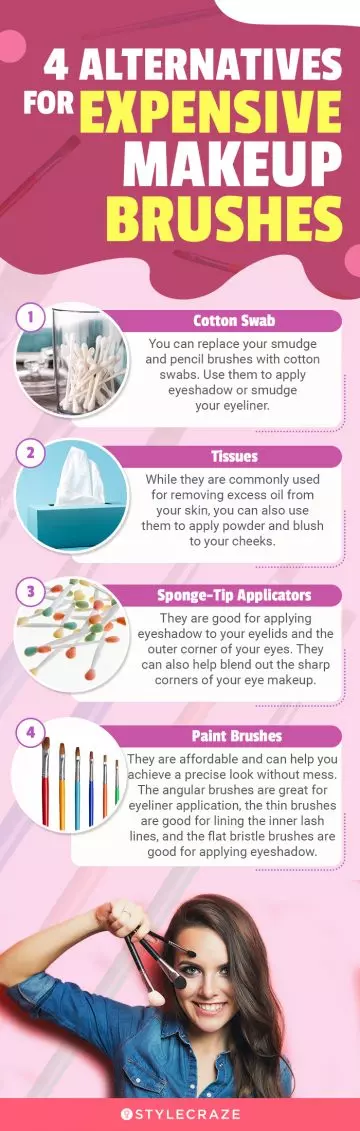 4 alternatives for expensive makeup brushes (infographic)