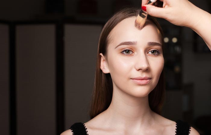 Using a darker foundation near hairline can make your forehead look smaller