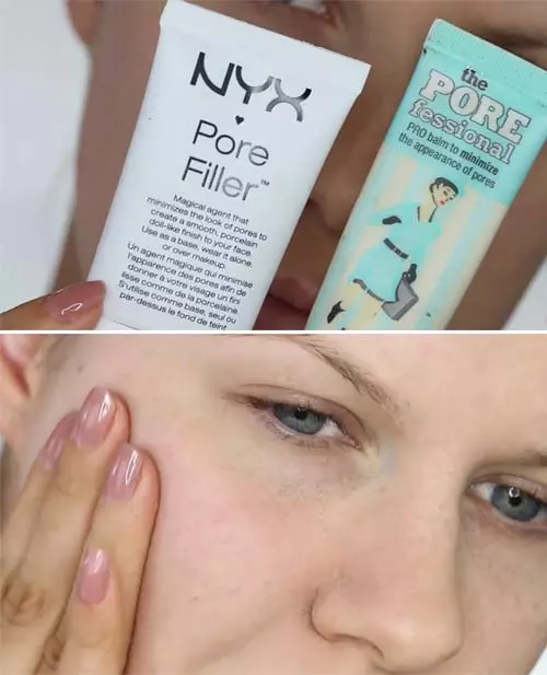 Make pores smaller by priming your skin