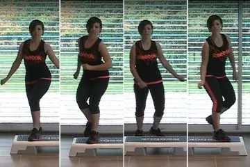 Tap up step aerobics exercise for weight loss
