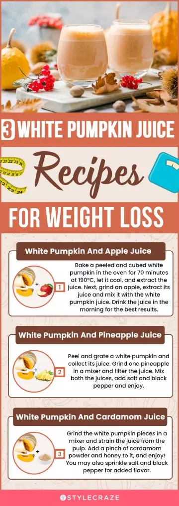 3 white pumpkin juice recipes for weight loss (infographic)