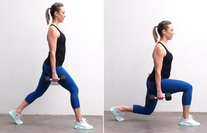 Walking lunges with weight