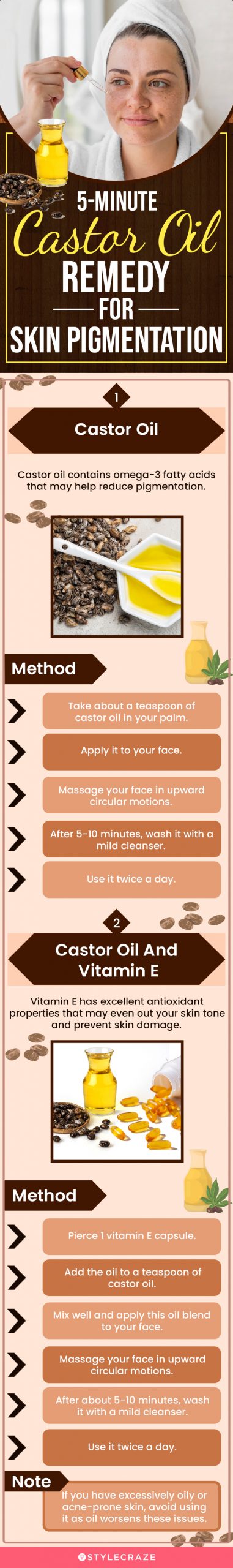 5minute castor oil remedy for skin pigmentation (infographic)