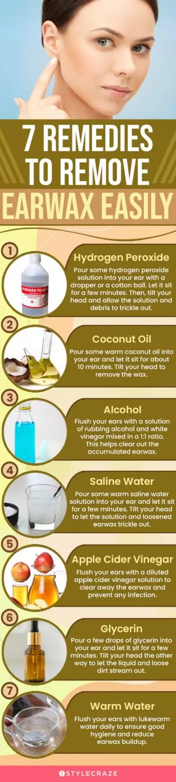 7 remedies to remove earwax easily (infographic)
