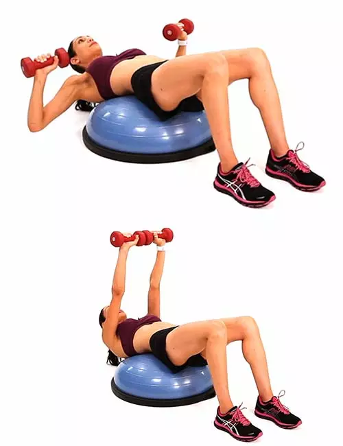 Bosu ball chest press exercise