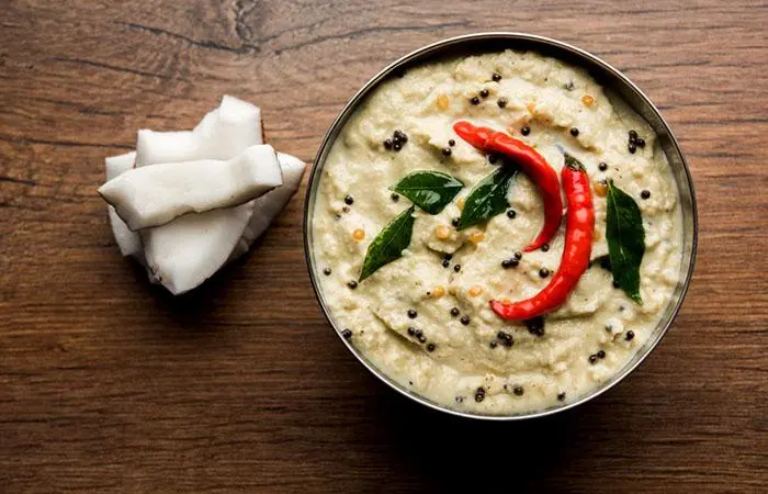 A bowl of Kerala style coconut chutney