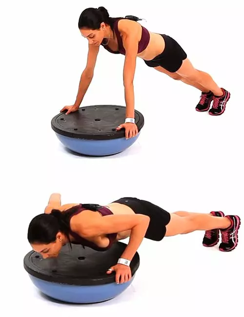 Bosu ball push-up exercise