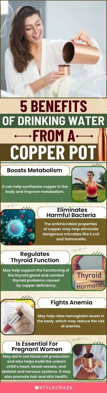 5 benefits of drinking water from a copper pot (infographic)