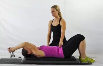 Lying lat pullover exercise to get rid of back fat