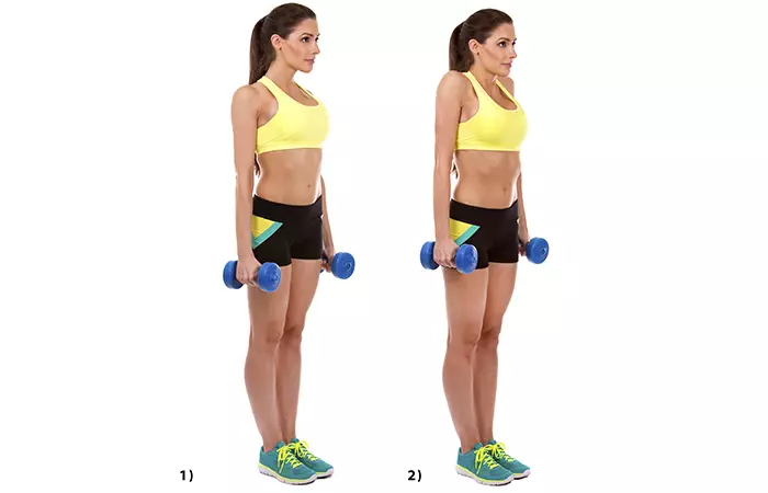 Dumbbell shoulder shrug exercise to get rid of back fat