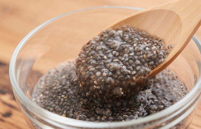 Chia seeds soaked in water
