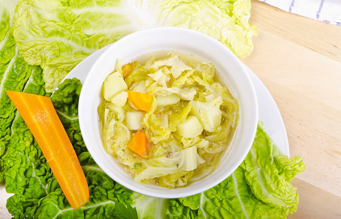 A bowl of cabbage soup for dieting.