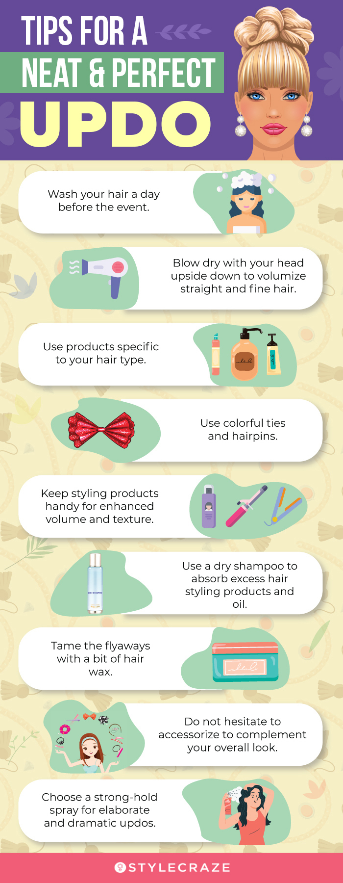tips for a neat & perfect updo (infographic)