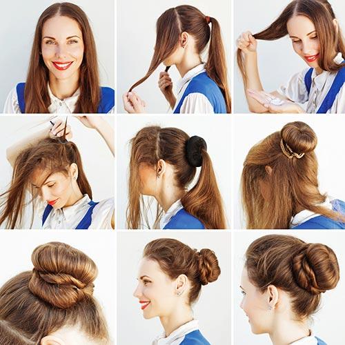 The elegant bun for long hair