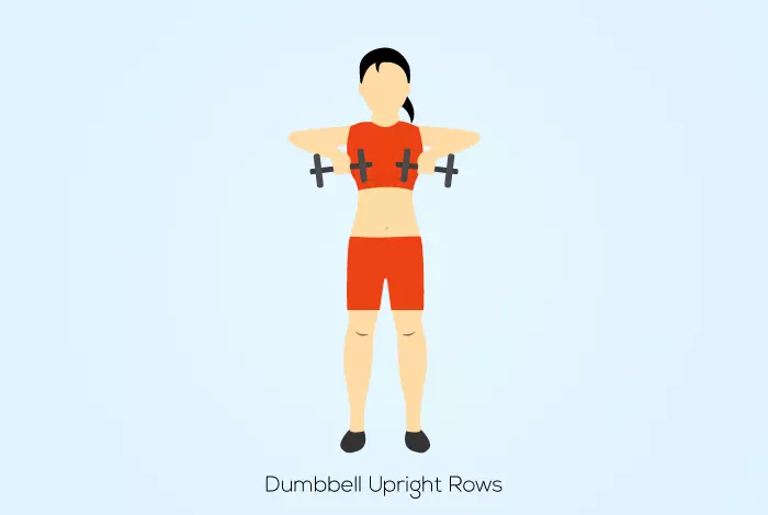 Steps of dumbbell upright rows exercise the best shoulder exercises for women