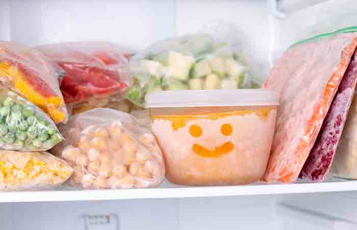 Frozen food in fridge