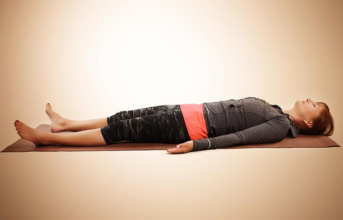 Shavasana yoga pose to treat cold