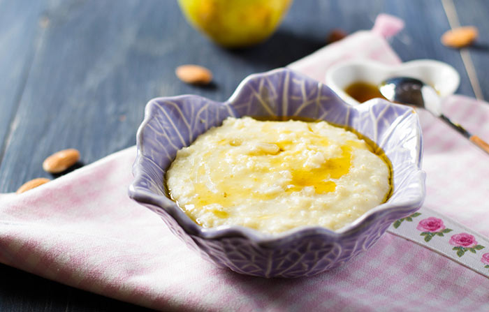 Healthy but scrumptious maple millet porridge for breakfast