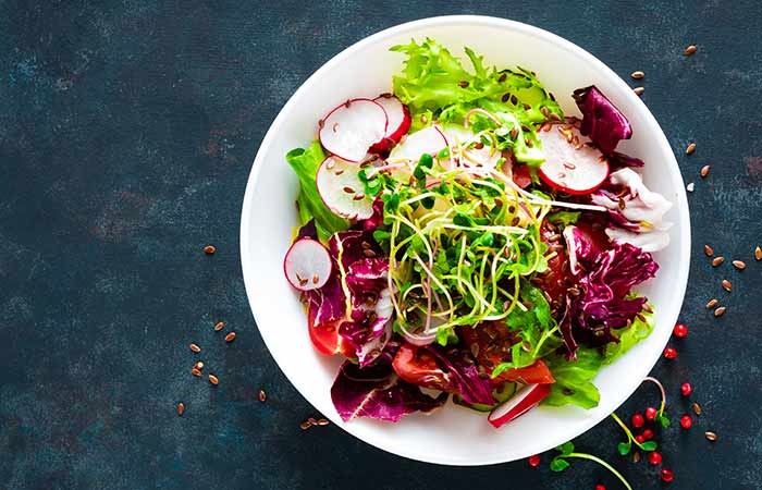 Mix sprout salad for an alkaline breakfast