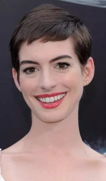 Anne Hathaway sporting the neat and tidy pixie crop hairstyle