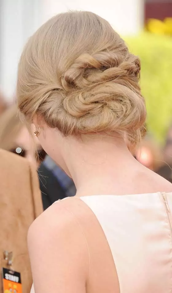 Twisted bun hairstyle for long hair