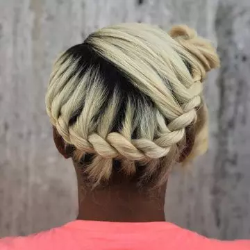 Cascade braided updo for black women